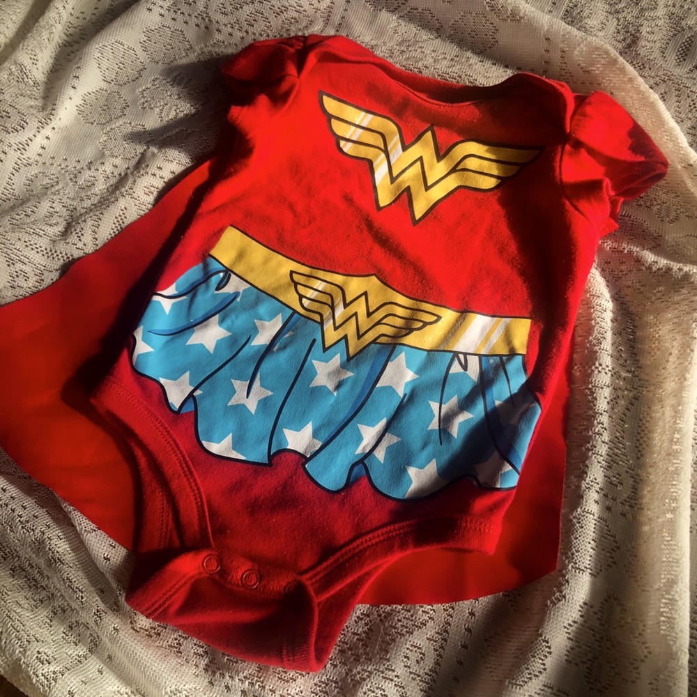 Wonder Woman onsie with cape 6-9 mo’s